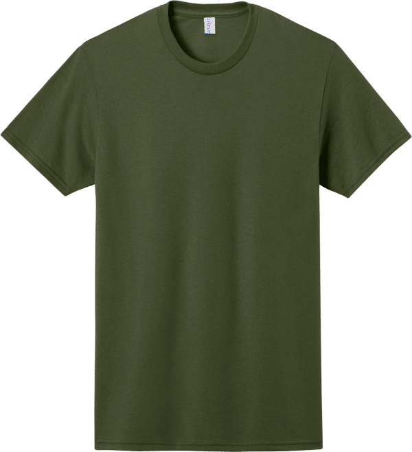 An image of a Custom JERZEES DriPower 50 50 T Shirt in Military Green!