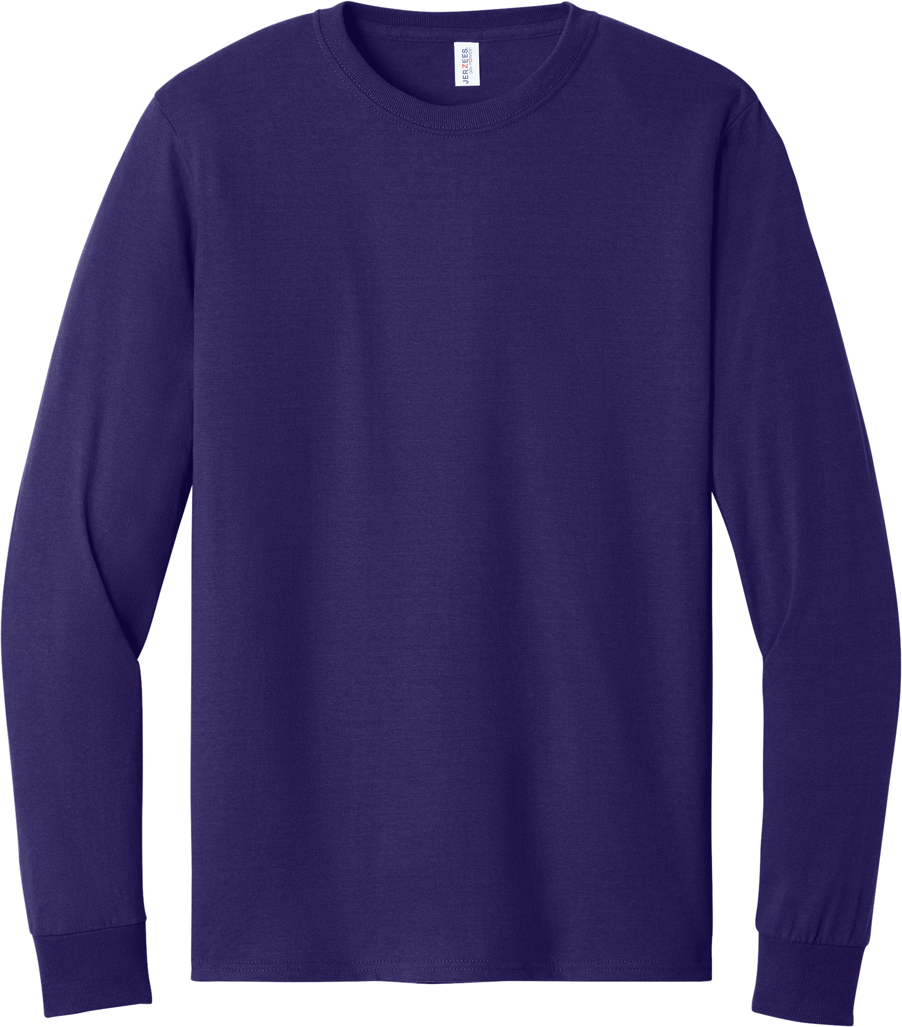 Jerzees DriPower Long Sleeve Fifty Fifty TShirt in Deep Purple