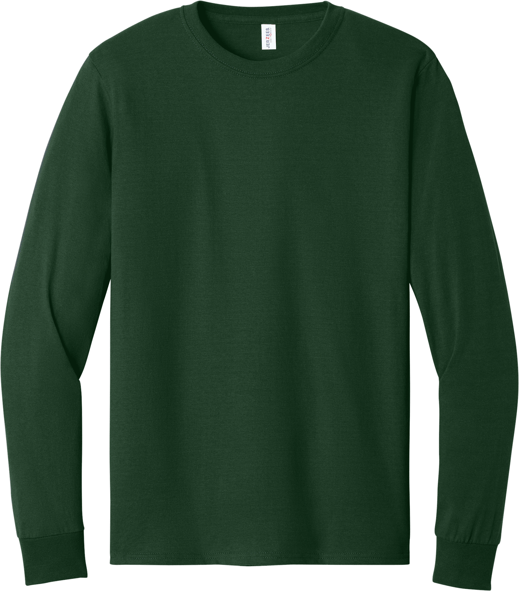 Jerzees DriPower Long Sleeve Fifty Fifty TShirt in Forest Green