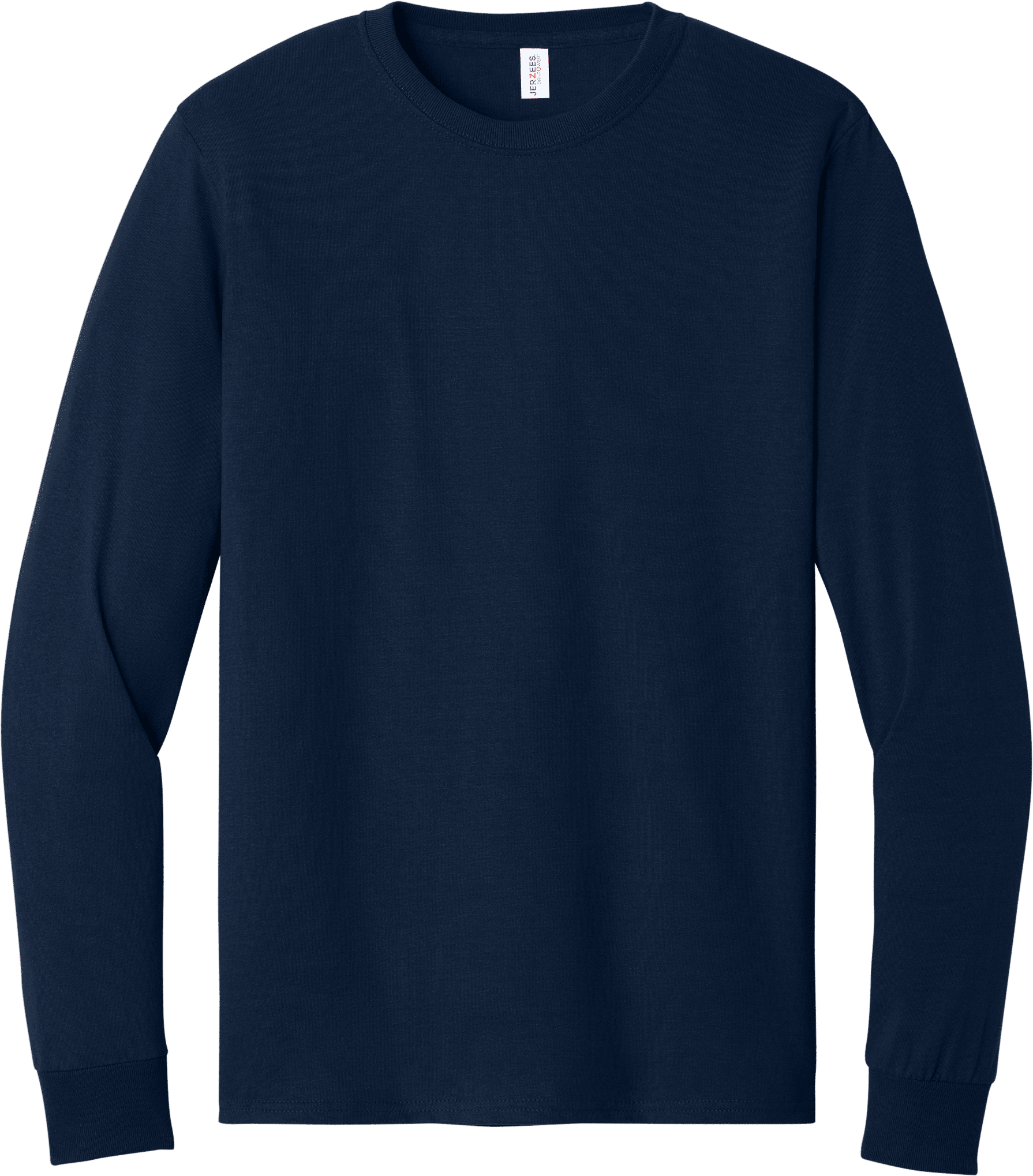 Jerzees DriPower Long Sleeve Fifty Fifty TShirt in J. Navy