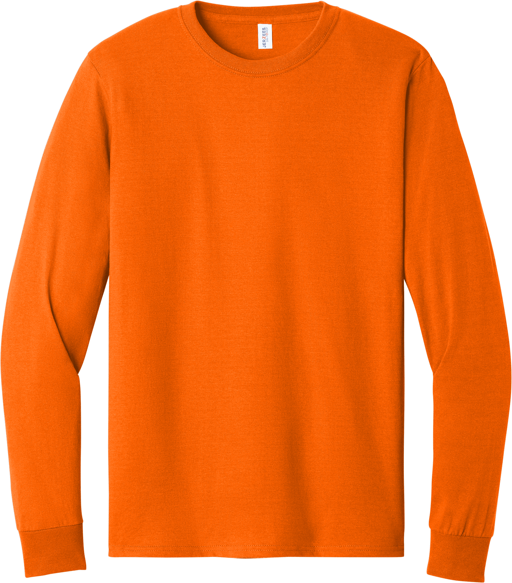 Jerzees DriPower Long Sleeve Fifty Fifty TShirt in Safety Orange