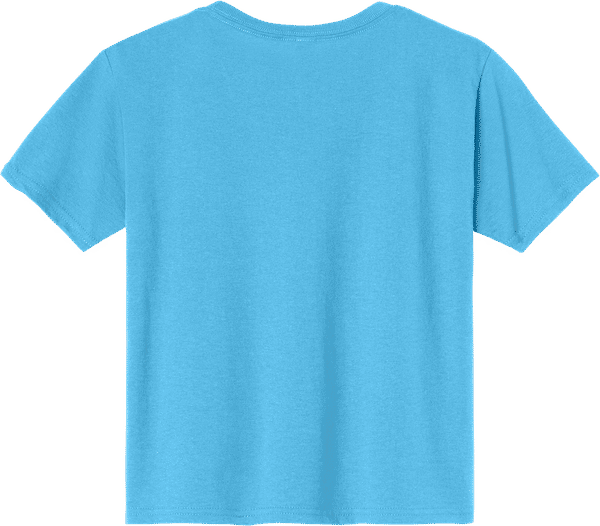An image of a Custom JERZEES DriPower Youth Fifty Fifty T Shirt in Aquatic Blue!