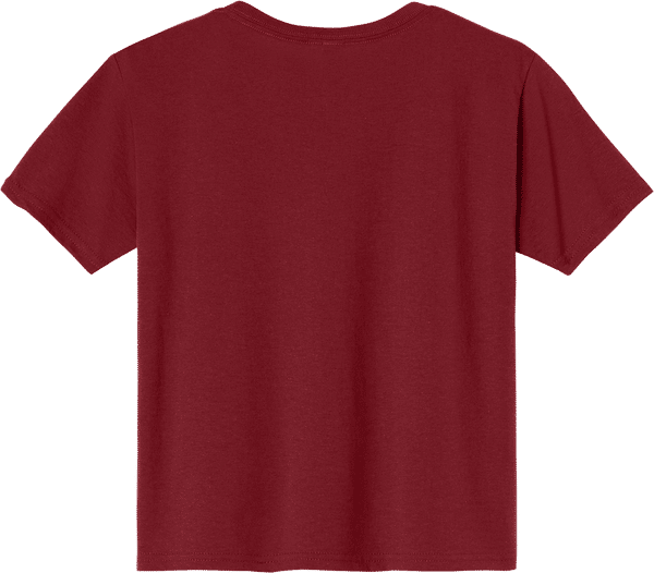 An image of a Custom JERZEES DriPower Youth Fifty Fifty T Shirt in Cardinal!
