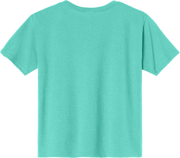An image of a Custom JERZEES DriPower Youth Fifty Fifty T Shirt in Cool Mint!