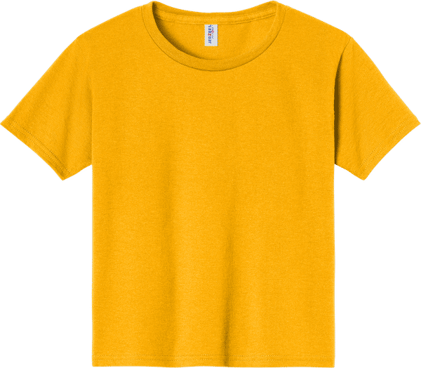 An image of a Custom JERZEES DriPower Youth Fifty Fifty T Shirt in Gold!