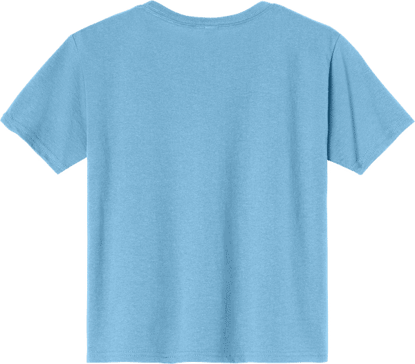 An image of a Custom JERZEES DriPower Youth Fifty Fifty T Shirt in Light Blue!