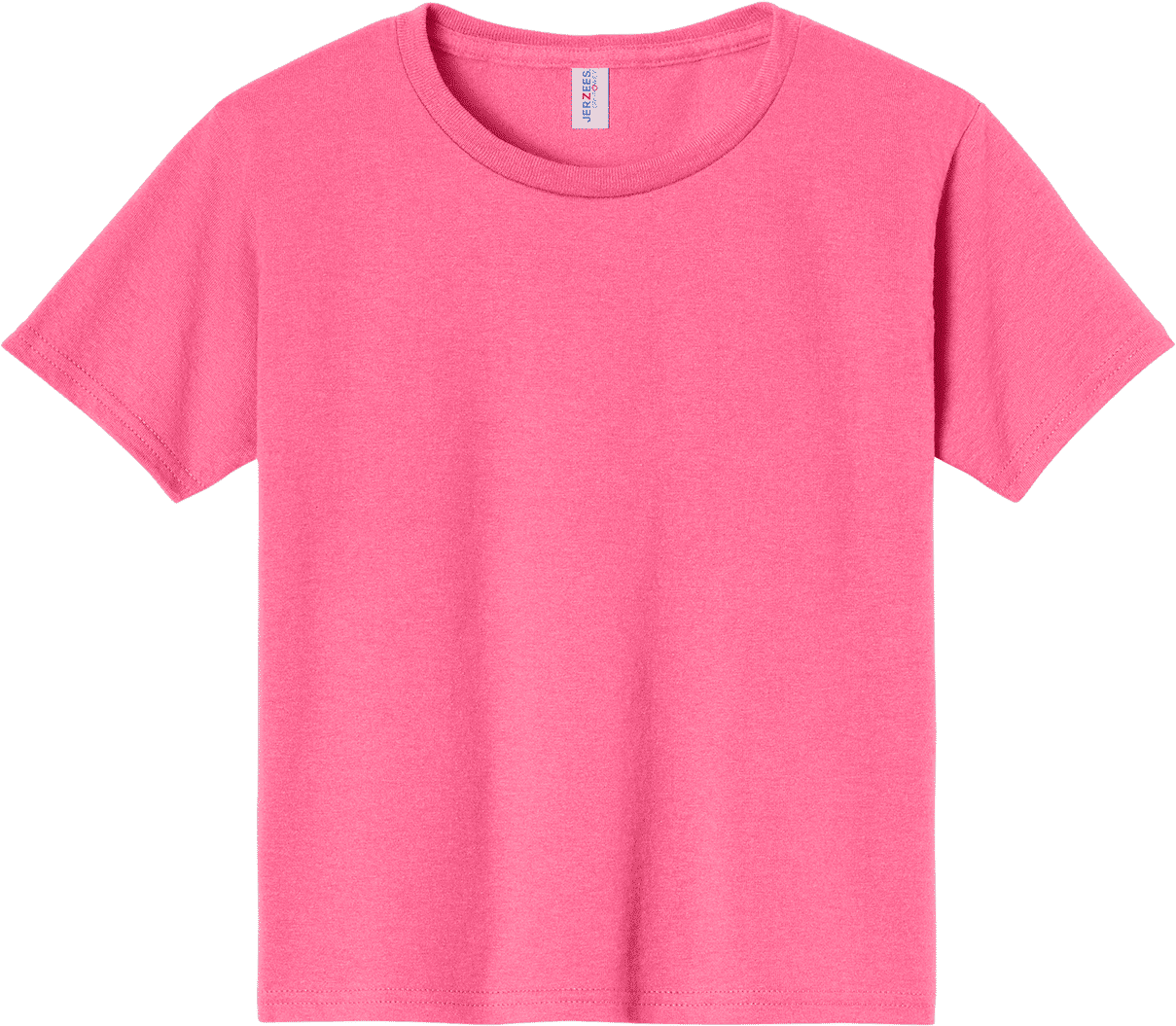 JERZEES DriPower Youth Fifty Fifty T Shirt in Neon Pink