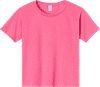 An image of a Custom JERZEES DriPower Youth Fifty Fifty T Shirt in Neon Pink!