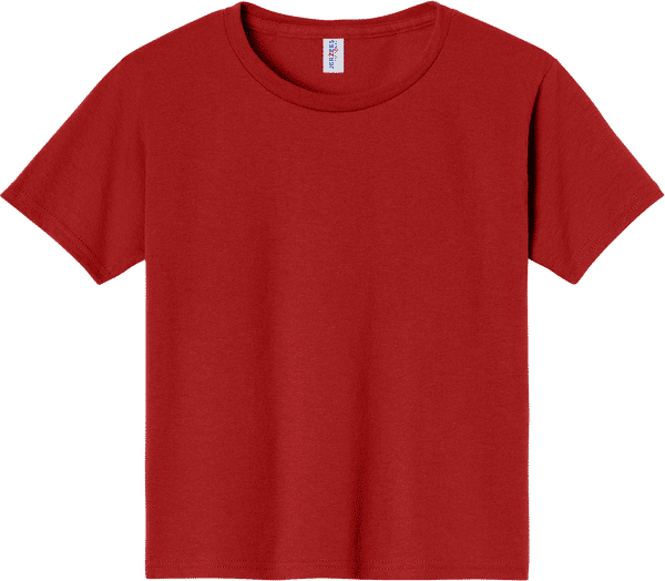 An image of a Custom JERZEES DriPower Youth Fifty Fifty T Shirt in True Red!