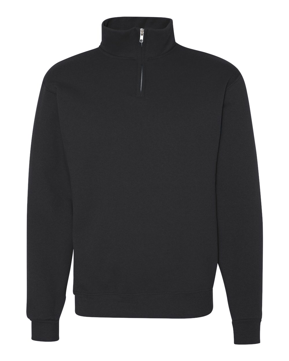 Jerzees Nublend Cadet Collar Quarter Zip Sweatshirt in Black