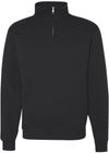 Am image of a Custom Jerzees Nublend Cadet Collar Quarter Zip Sweatshirt in Black!
