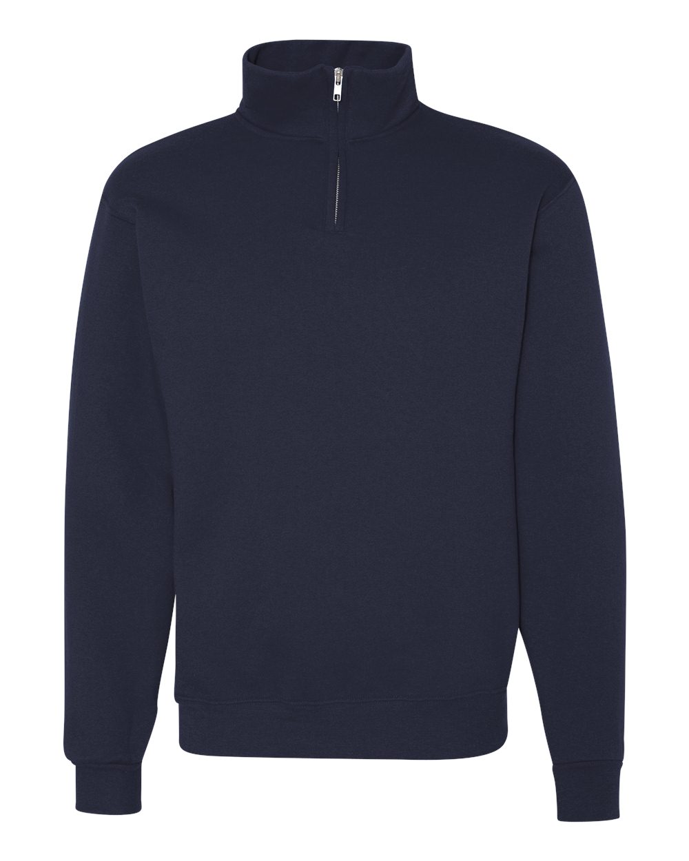 Jerzees Nublend Cadet Collar Quarter Zip Sweatshirt in J. Navy