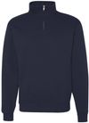 Am image of a Custom Jerzees Nublend Cadet Collar Quarter Zip Sweatshirt in J. Navy!
