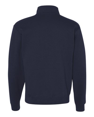 JERZEES NuBlend 1/4-Zip Sweatshirt - Cotton/Poly Blend, Cadet Collar, Ribbed Cuffs & Waistband (Royal, Large)