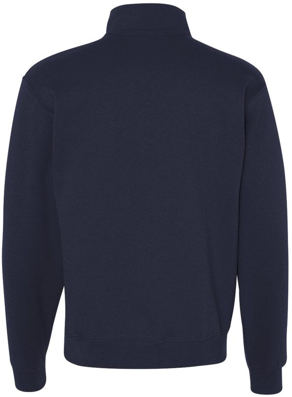 Am image of a Custom Jerzees Nublend Cadet Collar Quarter Zip Sweatshirt in J. Navy!