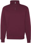 Am image of a Custom Jerzees Nublend Cadet Collar Quarter Zip Sweatshirt in Maroon!