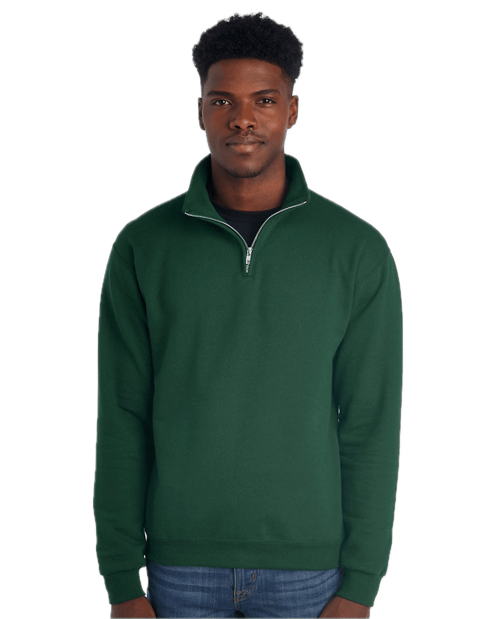 Jerzees Nublend Cadet Collar Quarter Zip Sweatshirt