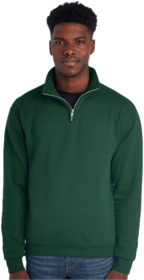 An image of a Custom Jerzees Nublend Cadet Collar Quarter Zip Sweatshirt!