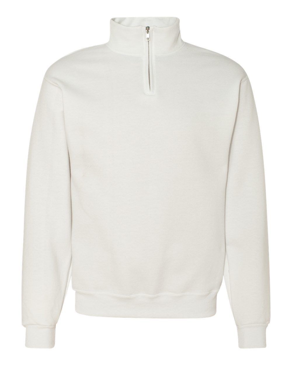 Jerzees Nublend Cadet Collar Quarter Zip Sweatshirt in White