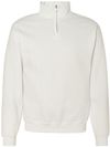 Am image of a Custom Jerzees Nublend Cadet Collar Quarter Zip Sweatshirt in White!