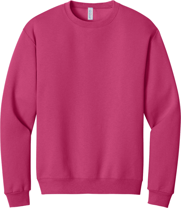 An image of a Custom JERZEES NuBlend Crewneck Sweatshirt in Cyber Pink!