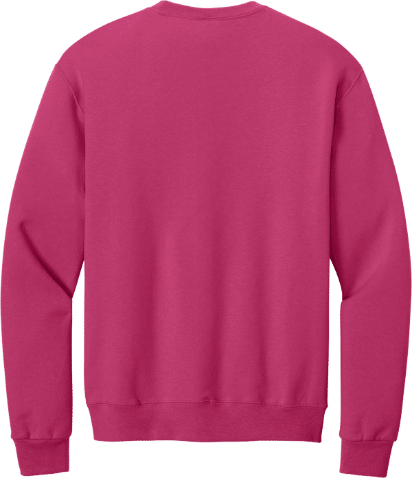An image of a Custom JERZEES NuBlend Crewneck Sweatshirt in Cyber Pink!