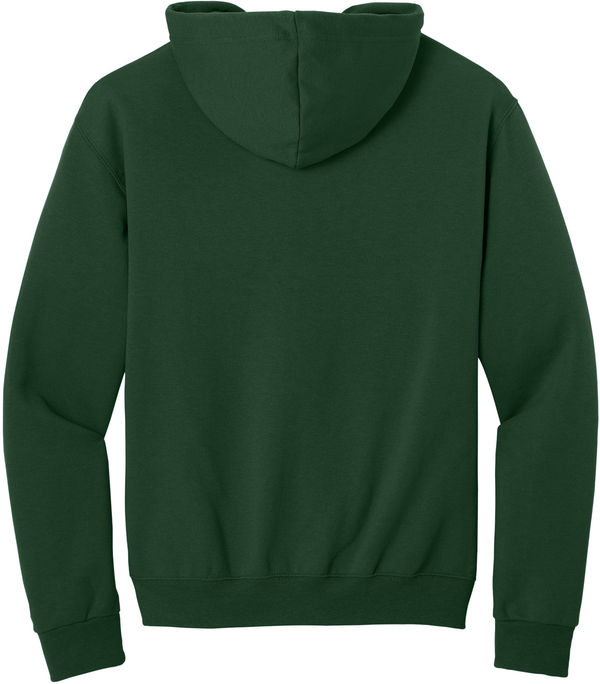 Am image of a Custom JERZEES NuBlend Full Zip Hooded Sweatshirt in Forest Green!