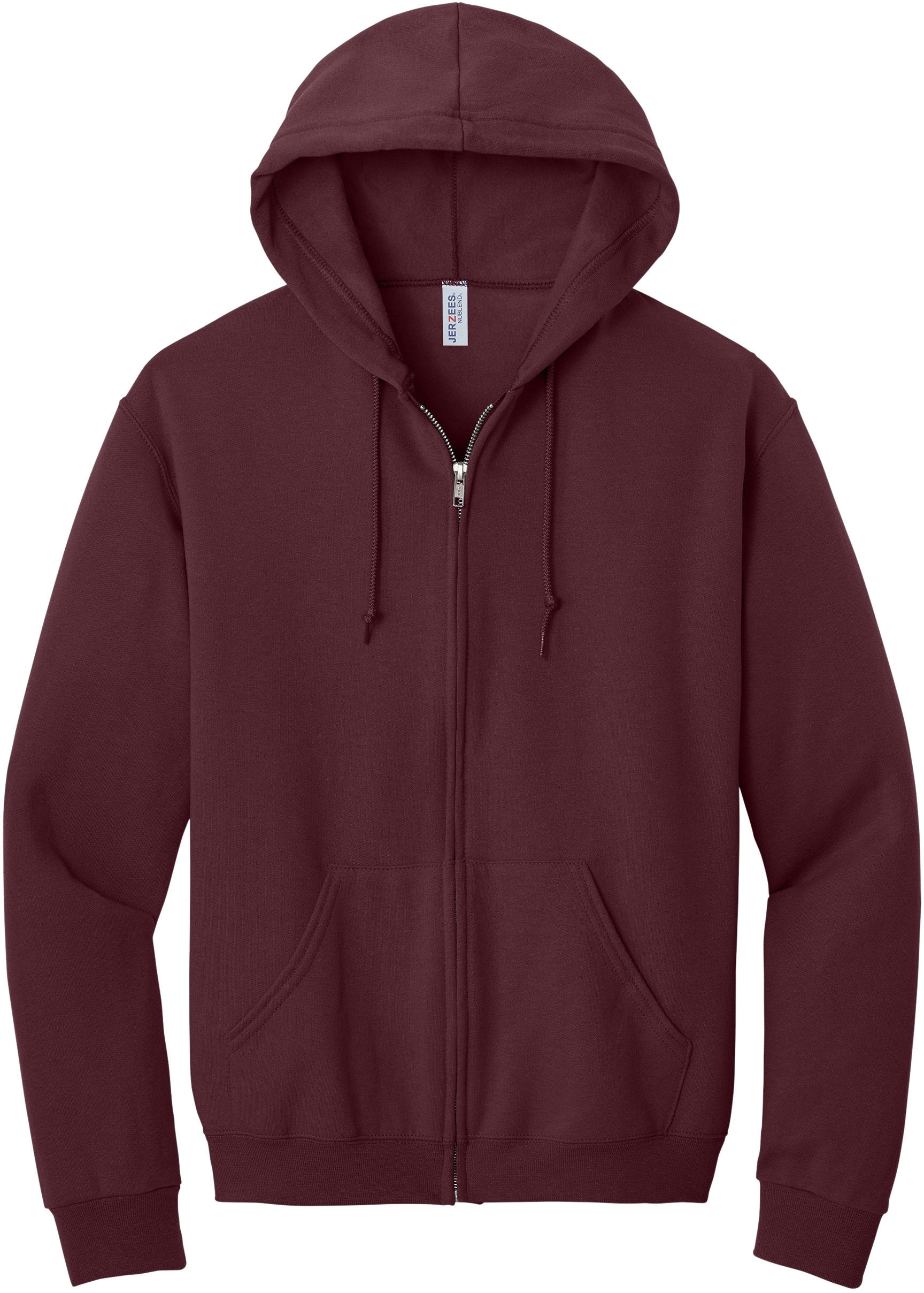 JERZEES NuBlend Full Zip Hooded Sweatshirt in Maroon
