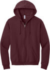 Am image of a Custom JERZEES NuBlend Full Zip Hooded Sweatshirt in Maroon!