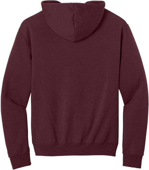 Am image of a Custom JERZEES NuBlend Full Zip Hooded Sweatshirt in Maroon!