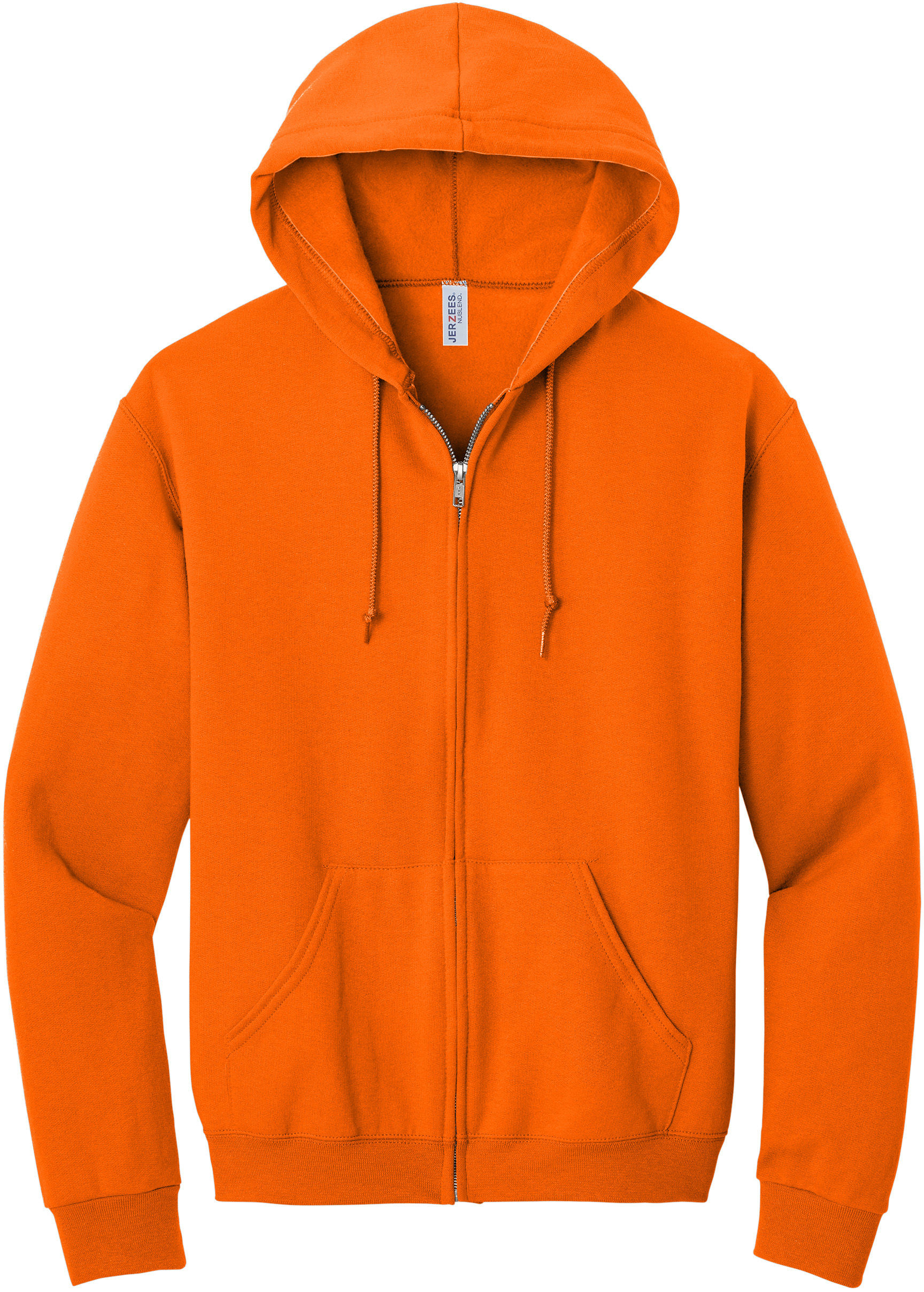 JERZEES NuBlend Full Zip Hooded Sweatshirt in Safety Orange