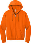 Am image of a Custom JERZEES NuBlend Full Zip Hooded Sweatshirt in Safety Orange!