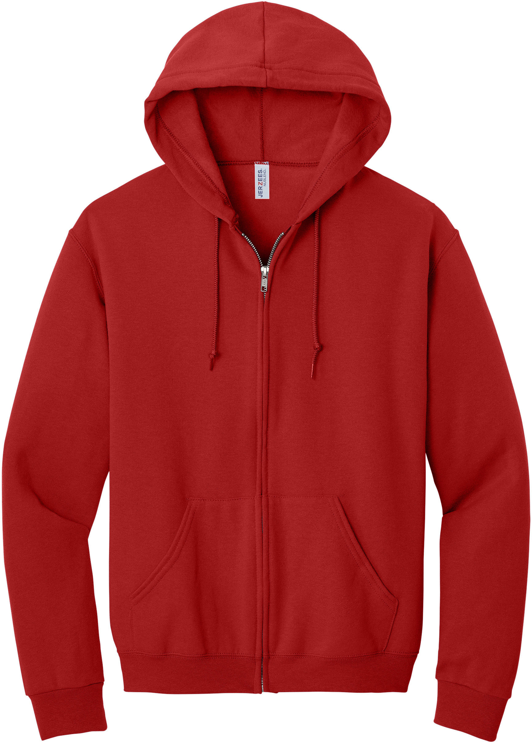 JERZEES NuBlend Full Zip Hooded Sweatshirt in True Red