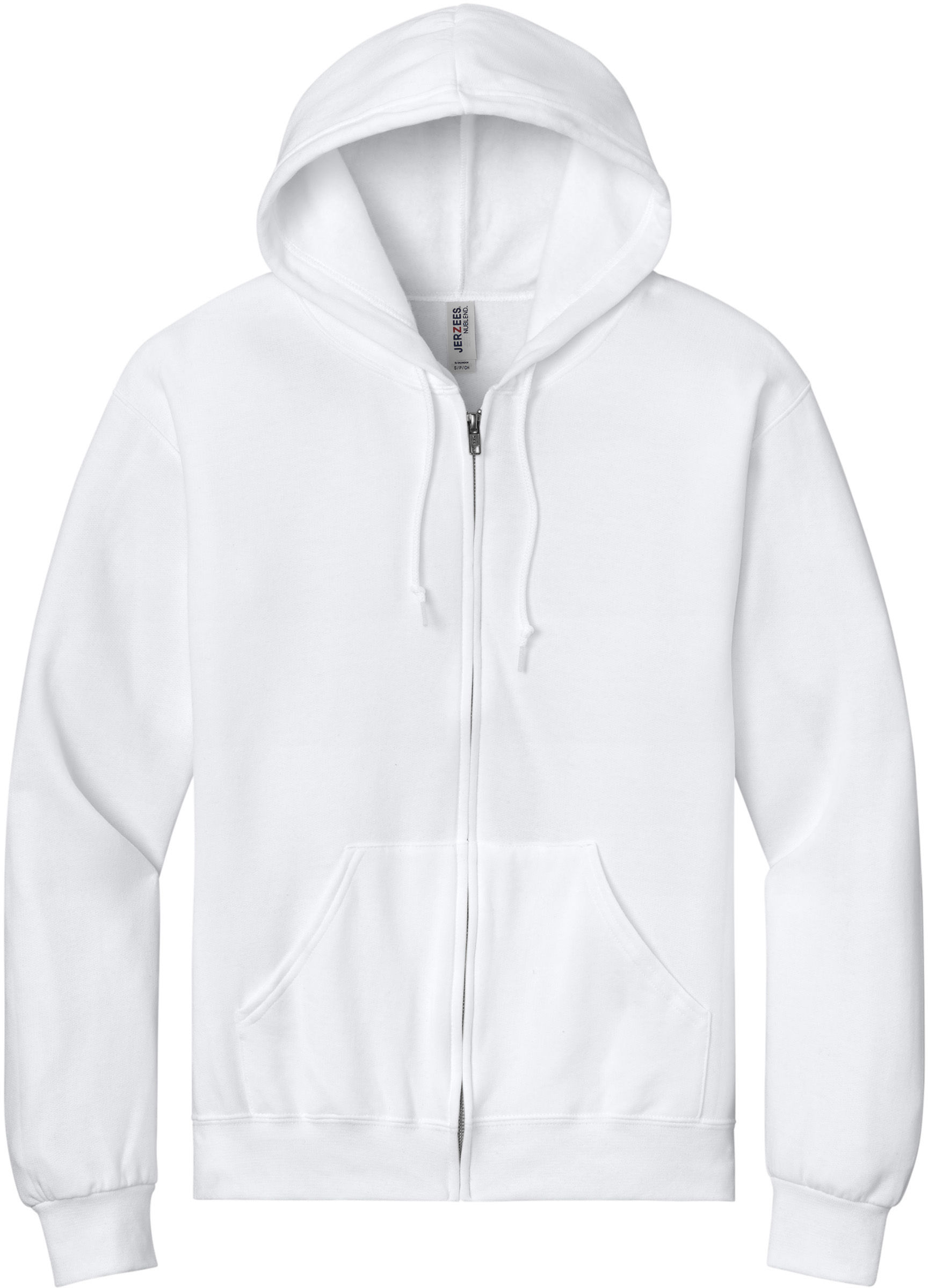 JERZEES NuBlend Full Zip Hooded Sweatshirt in White