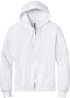 Am image of a Custom JERZEES NuBlend Full Zip Hooded Sweatshirt in White!