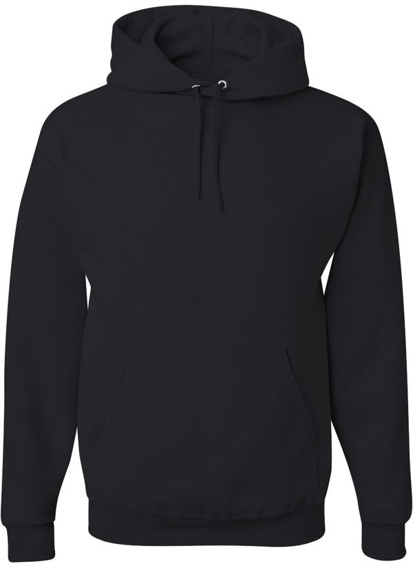 Am image of a Custom JERZEES NuBlend Hooded Sweatshirt in Black!