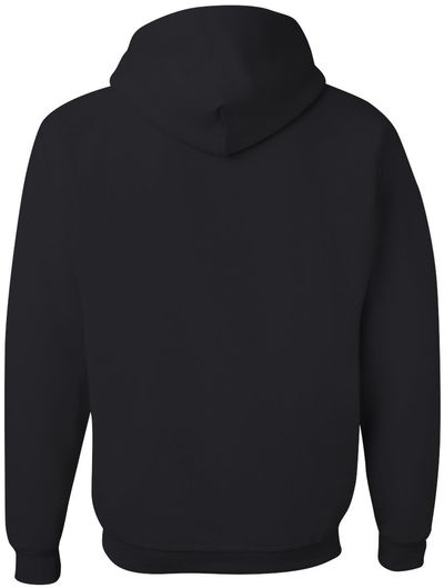 Am image of a Custom JERZEES NuBlend Hooded Sweatshirt in Black!