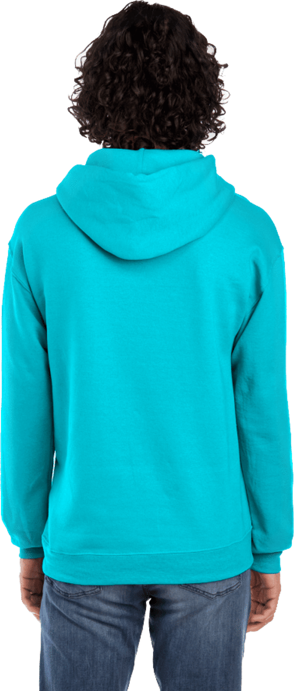 Am image of a Custom JERZEES NuBlend Hooded Sweatshirt in California Blue!