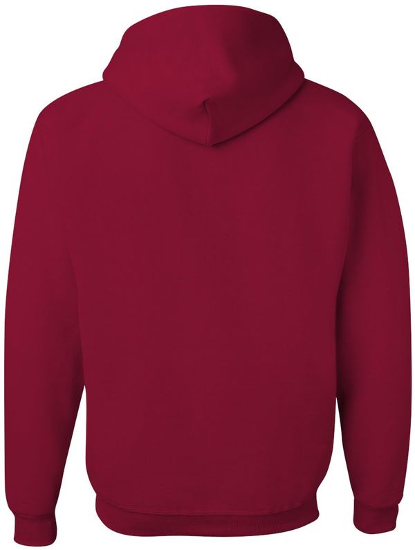 Am image of a Custom JERZEES NuBlend Hooded Sweatshirt in Cardinal!