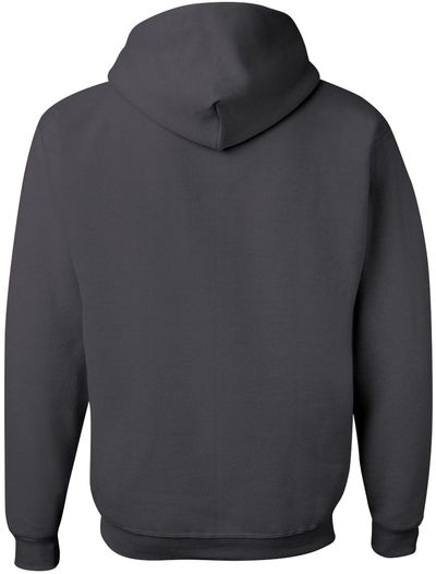 Am image of a Custom JERZEES NuBlend Hooded Sweatshirt in Charcoal Grey!
