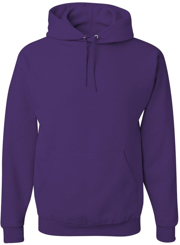 Am image of a Custom JERZEES NuBlend Hooded Sweatshirt in Deep Purple!