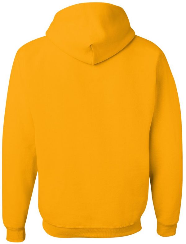 Am image of a Custom JERZEES NuBlend Hooded Sweatshirt in Gold!