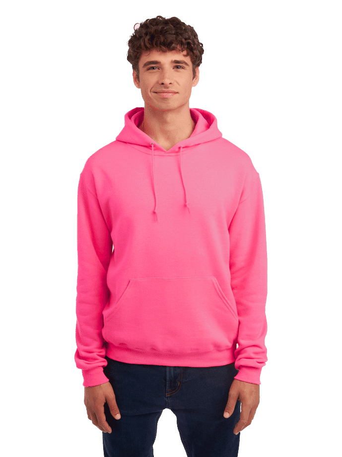JERZEES NuBlend Hooded Sweatshirt in Neon Pink
