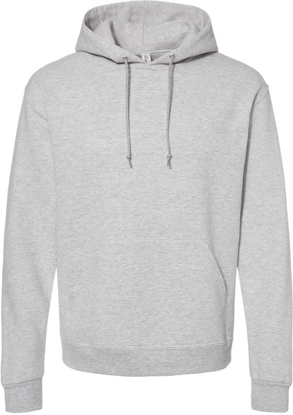 Am image of a Custom JERZEES NuBlend Hooded Sweatshirt in Oatmeal Heather!