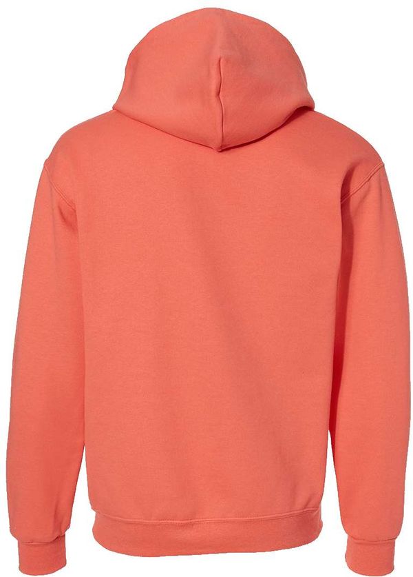 Am image of a Custom JERZEES NuBlend Hooded Sweatshirt in Sunset Coral!