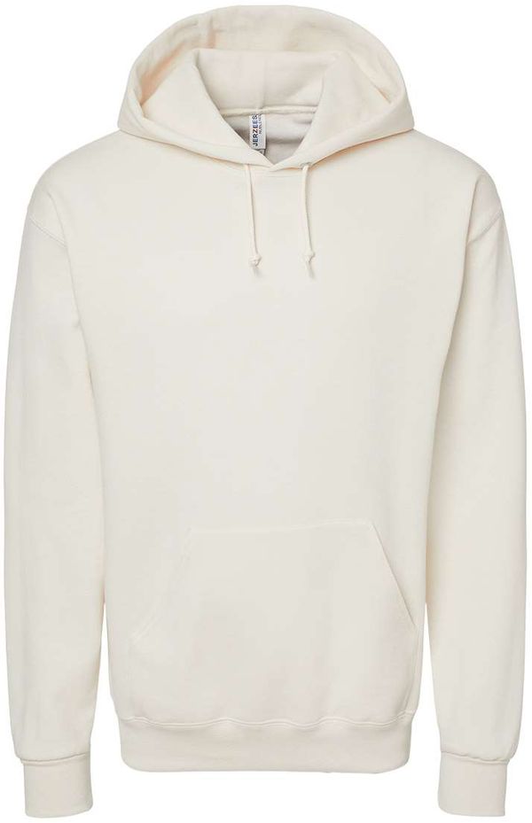 Am image of a Custom JERZEES NuBlend Hooded Sweatshirt in Sweet Cream Heather!