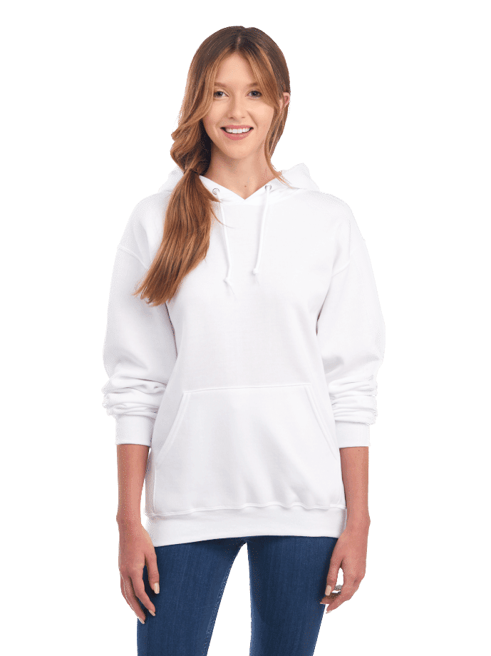 JERZEES NuBlend Hooded Sweatshirt in White