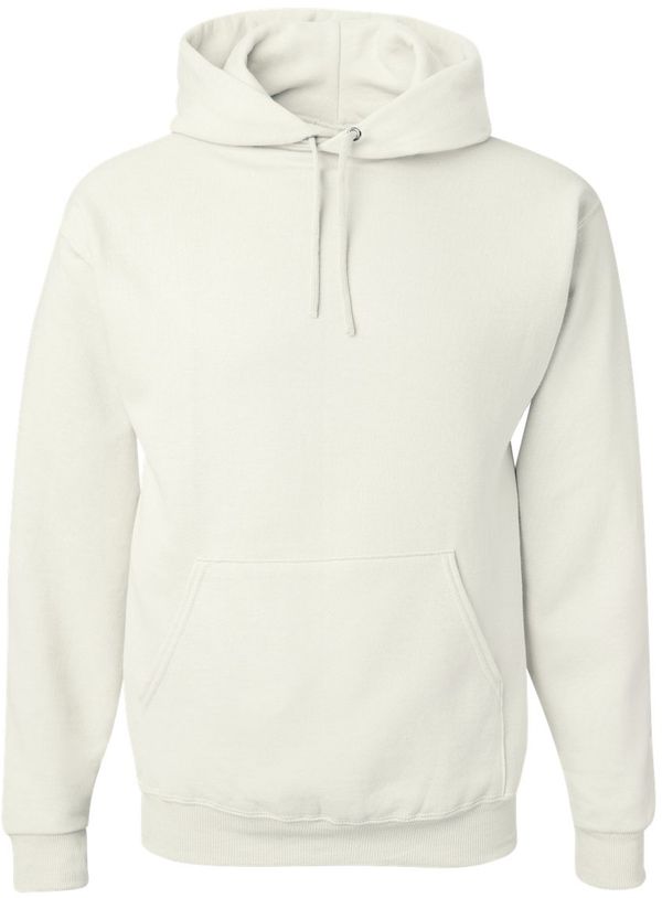 Am image of a Custom JERZEES NuBlend Hooded Sweatshirt in White!