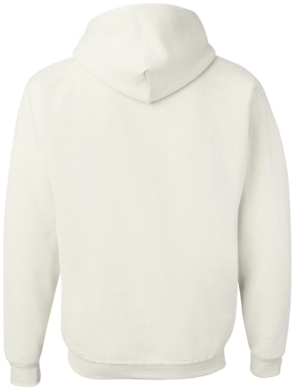 Am image of a Custom JERZEES NuBlend Hooded Sweatshirt in White!
