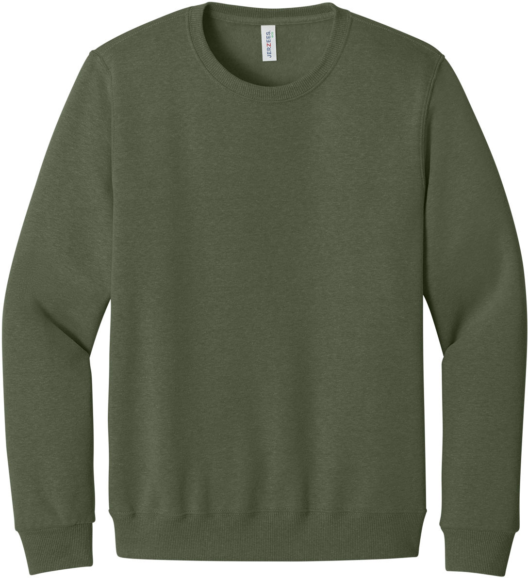 Jerzees Premium Eco Blend Ringspun Crewneck Sweatshirt in Military Green Heather